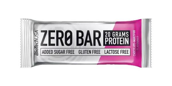 Proteínová tyčinka, bezlepková, 50g, BIOTECH USA "Zero Bar", čokoláda-marcipán