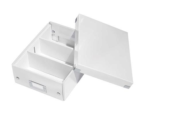 Odkladacia škatuľa, organizačná, laminovaný kartón, veľkosť: S, LEITZ "Click&Store", biela